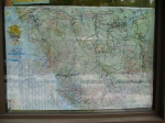 The finished marker-scribble-cellophane-map (of BC and Alberta)